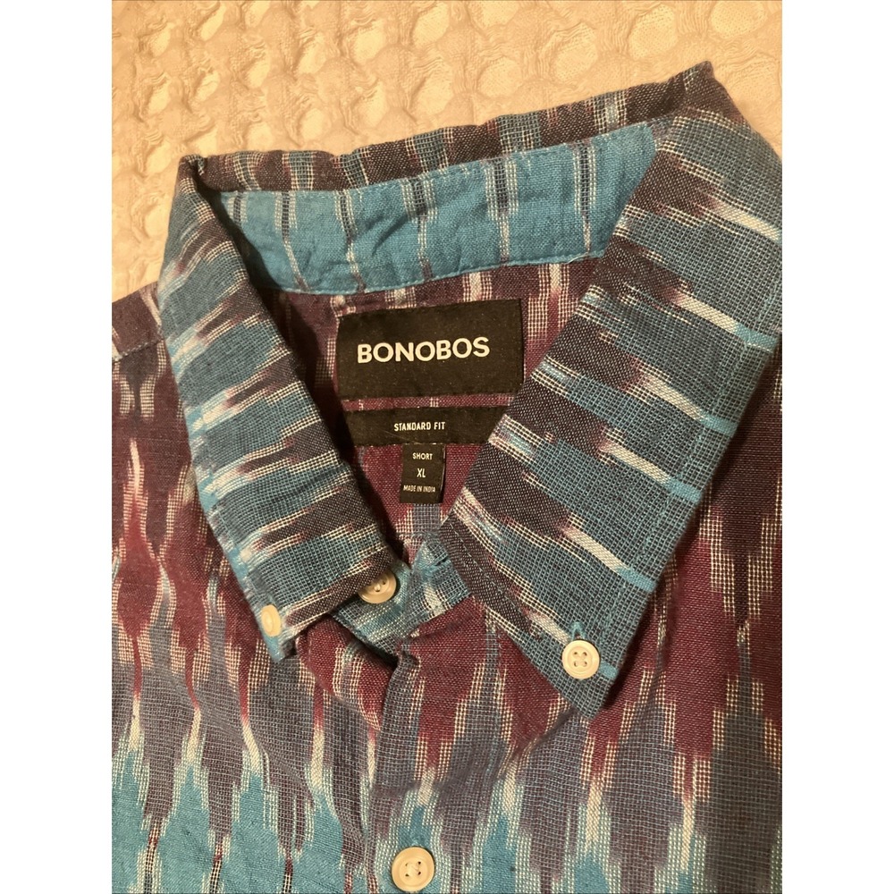 Bonobos Jersey Riviera Shirt Button Down Standard Fit Print Mens Size Short XL - Picture 2 of 8